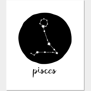 Pisces Zodiac Constellation Astrological Sign Celestial Art Design Posters and Art